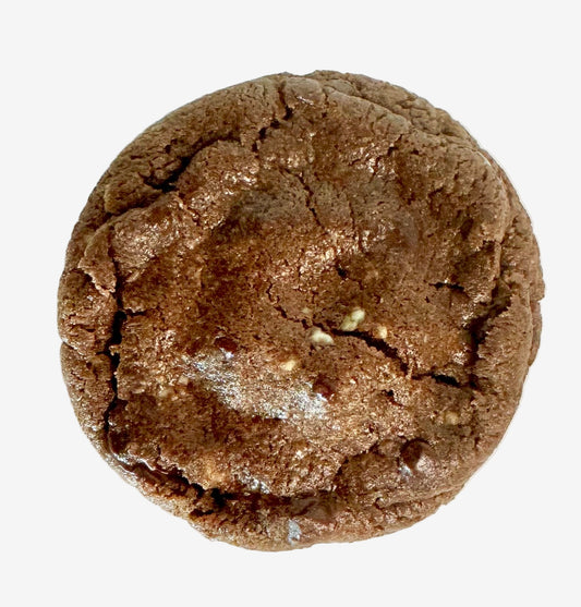 Brown chocolate cookie on a white background