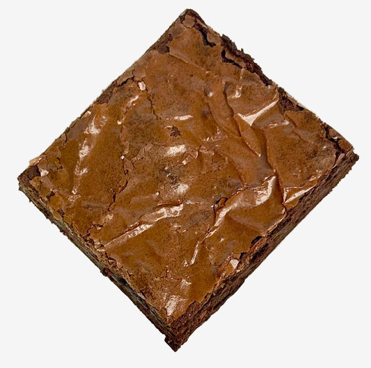Square brownie on a white background
